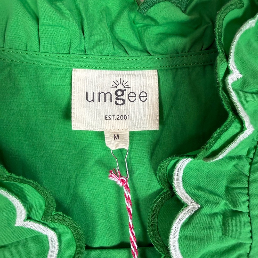 Umgee Green Scalloped Ruffle Top - Picture 2 of 8